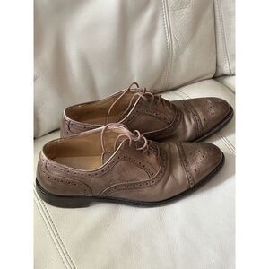 Mens Mercanti Fiorentini Brown Leather Brogue Cap Toe Dress Shoes Size 9.5 M